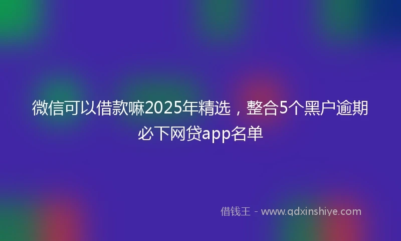 微信可以借款嘛2025年精选，整合5个黑户逾期必下网贷app名单