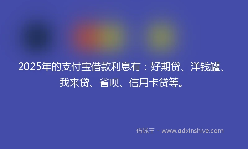 2025年的支付宝借款利息有：好期贷、洋钱罐、我来贷、省呗、信用卡贷等。