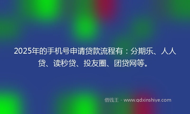 2025年的手机号申请贷款流程有：分期乐、人人贷、读秒贷、投友圈、团贷网等。