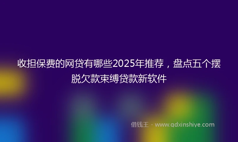 收担保费的网贷有哪些2025年推荐，盘点五个摆脱欠款束缚贷款新软件