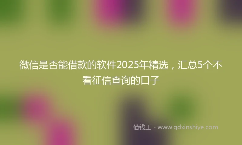 微信是否能借款的软件2025年精选，汇总5个不看征信查询的口子