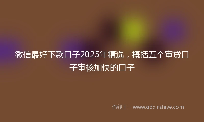 微信最好下款口子2025年精选，概括五个审贷口子审核加快的口子