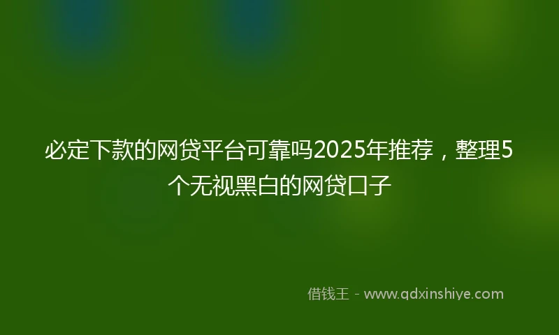 必定下款的网贷平台可靠吗2025年推荐，整理5个无视黑白的网贷口子