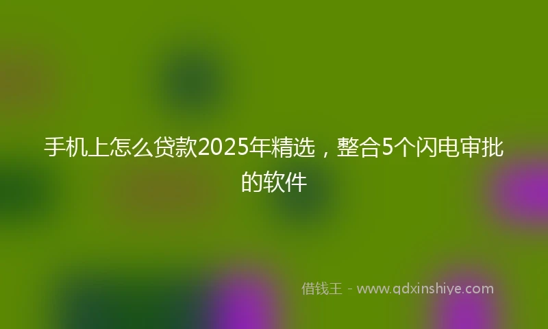 手机上怎么贷款2025年精选，整合5个闪电审批的软件