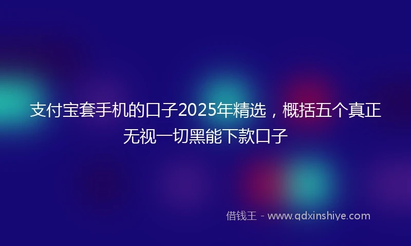 支付宝套手机的口子2025年精选，概括五个真正无视一切黑能下款口子