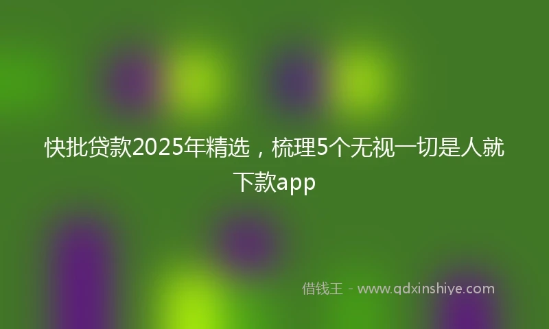 快批贷款2025年精选，梳理5个无视一切是人就下款app