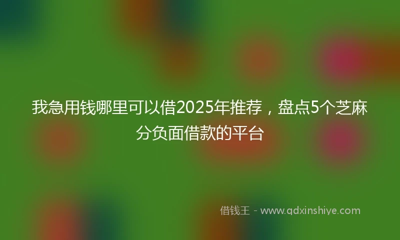 我急用钱哪里可以借2025年推荐，盘点5个芝麻分负面借款的平台