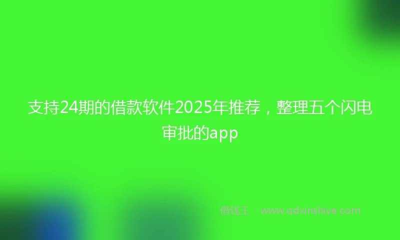 支持24期的借款软件2025年推荐，整理五个闪电审批的app