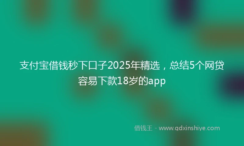 支付宝借钱秒下口子2025年精选，总结5个网贷容易下款18岁的app