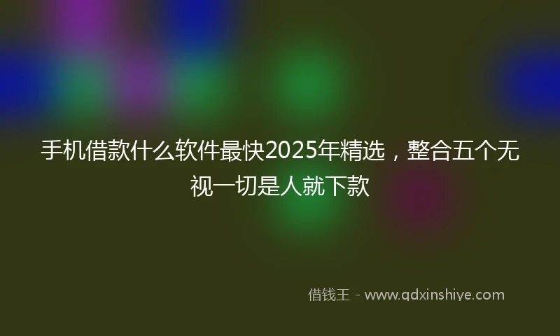 手机借款什么软件最快2025年精选，整合五个无视一切是人就下款