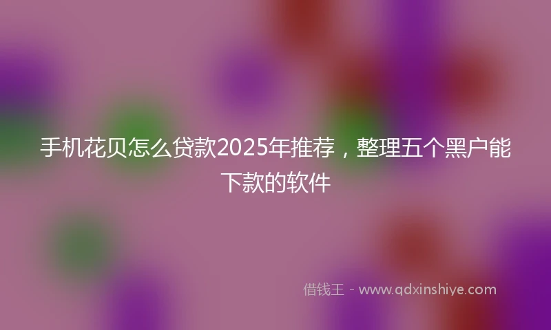 手机花贝怎么贷款2025年推荐，整理五个黑户能下款的软件