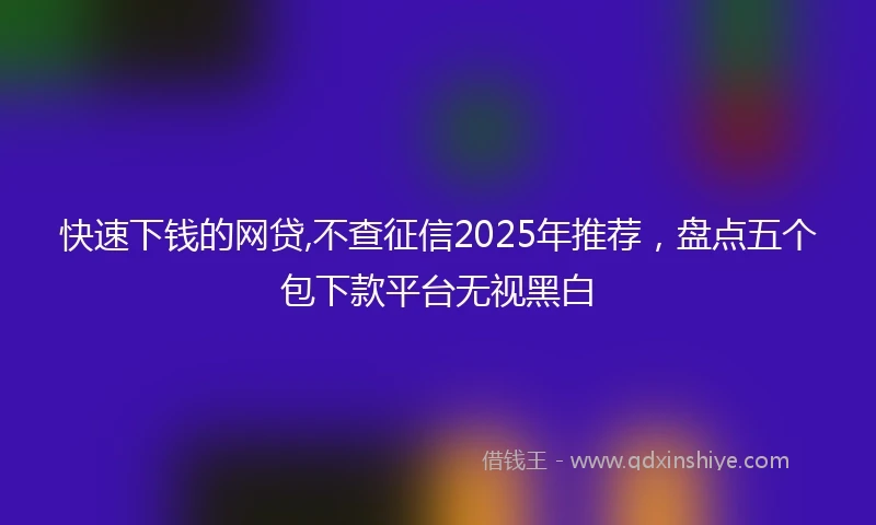 快速下钱的网贷,不查征信2025年推荐，盘点五个包下款平台无视黑白