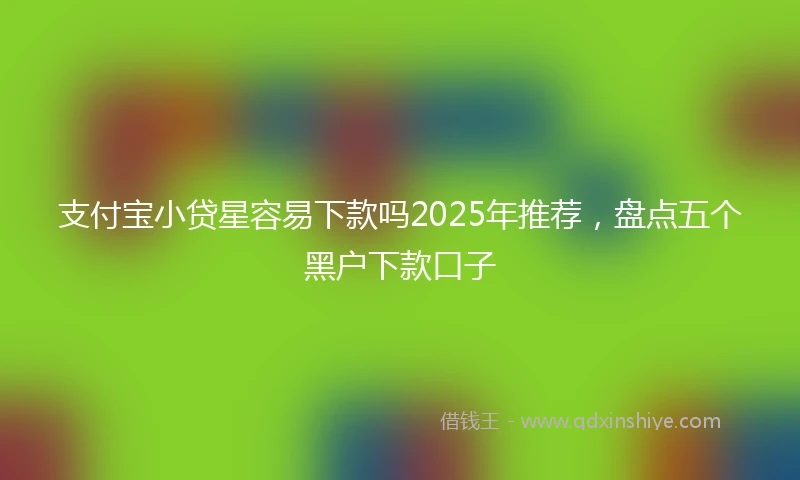 支付宝小贷星容易下款吗2025年推荐，盘点五个黑户下款口子