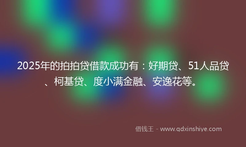 2025年的拍拍贷借款成功有：好期贷、51人品贷、柯基贷、度小满金融、安逸花等。