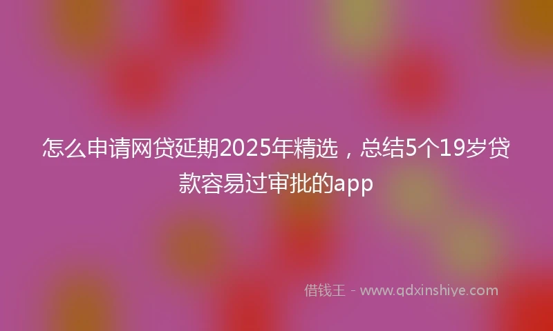 怎么申请网贷延期2025年精选，总结5个19岁贷款容易过审批的app