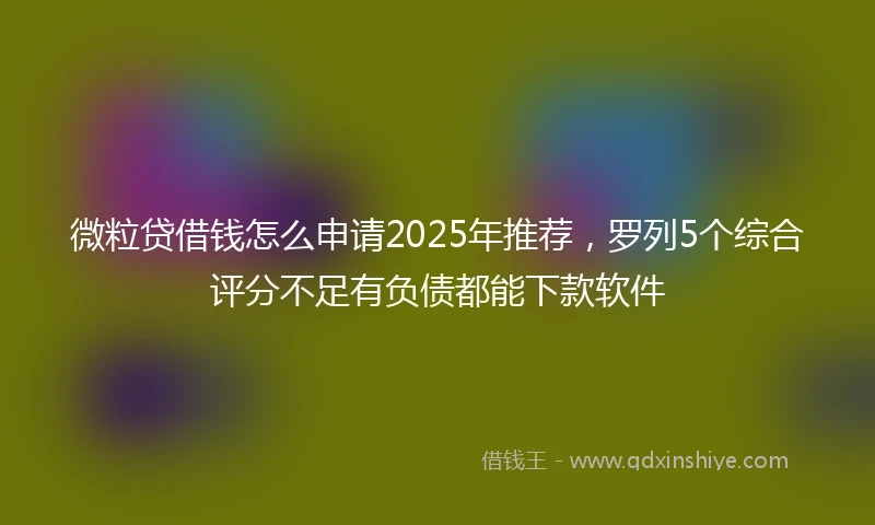 微粒贷借钱怎么申请2025年推荐，罗列5个综合评分不足有负债都能下款软件