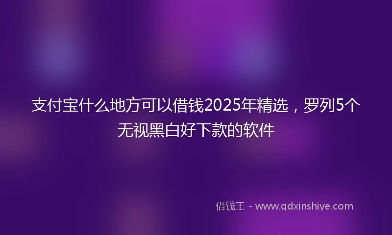 支付宝什么地方可以借钱2025年精选，罗列5个无视黑白好下款的软件