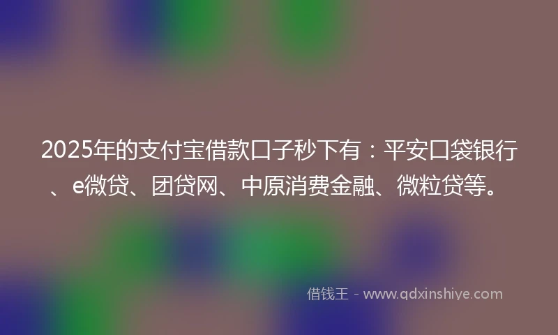2025年的支付宝借款口子秒下有：平安口袋银行、e微贷、团贷网、中原消费金融、微粒贷等。