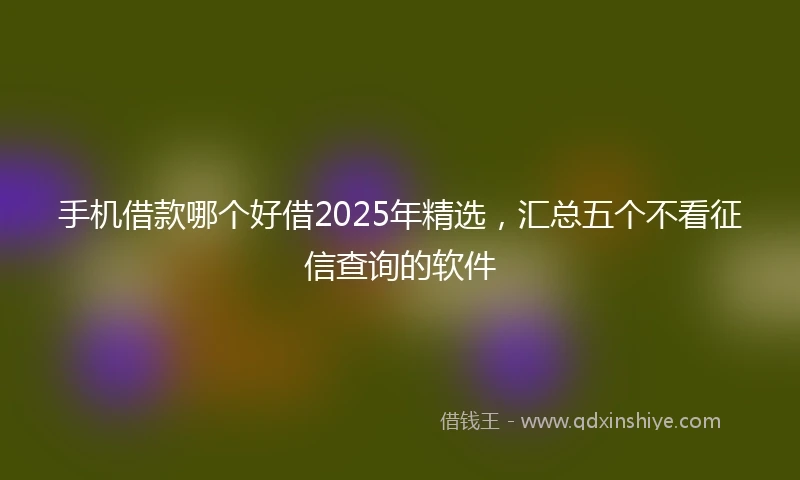 手机借款哪个好借2025年精选，汇总五个不看征信查询的软件
