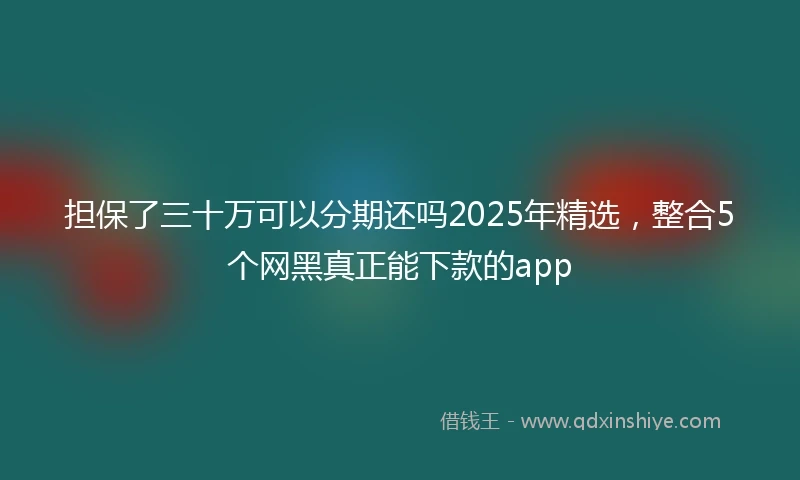 担保了三十万可以分期还吗2025年精选，整合5个网黑真正能下款的app