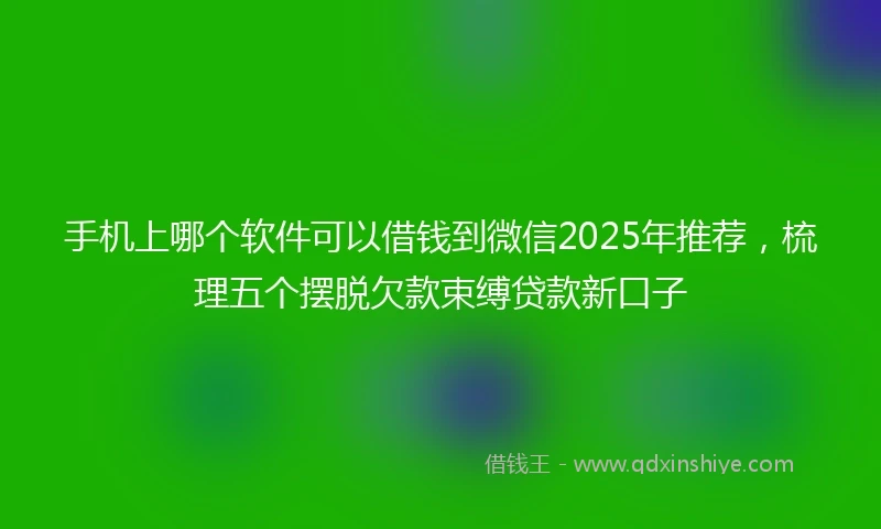 手机上哪个软件可以借钱到微信2025年推荐，梳理五个摆脱欠款束缚贷款新口子