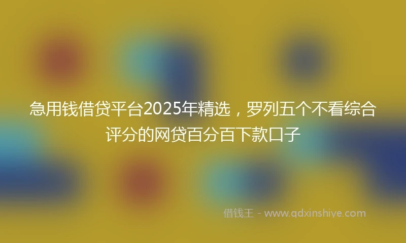 急用钱借贷平台2025年精选，罗列五个不看综合评分的网贷百分百下款口子