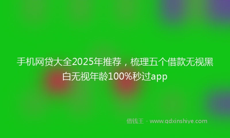 手机网贷大全2025年推荐，梳理五个借款无视黑白无视年龄100%秒过app