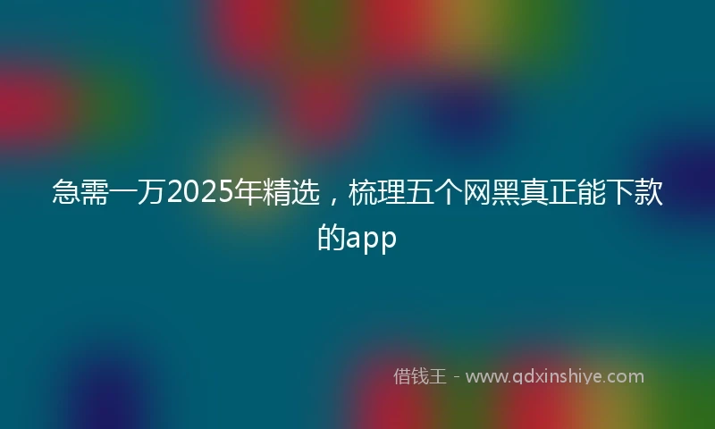 急需一万2025年精选，梳理五个网黑真正能下款的app