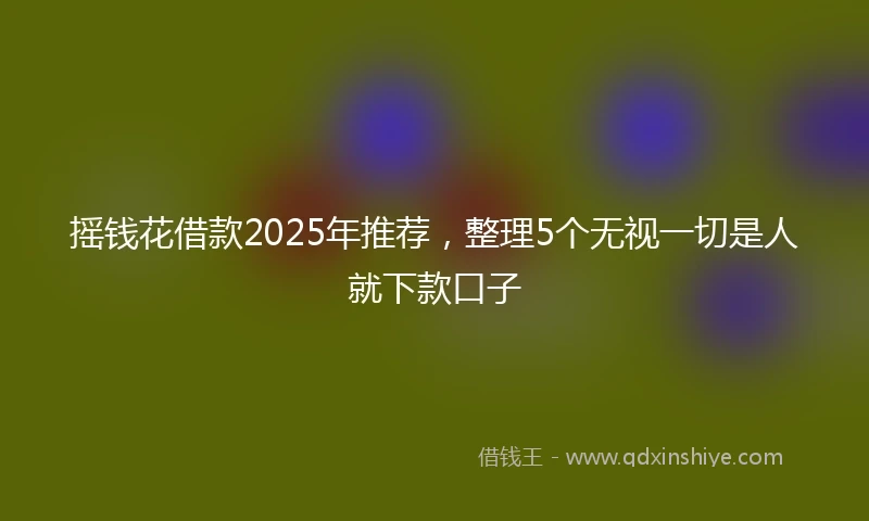 摇钱花借款2025年推荐，整理5个无视一切是人就下款口子