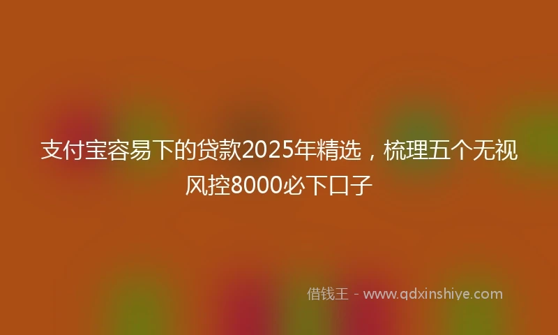 支付宝容易下的贷款2025年精选，梳理五个无视风控8000必下口子