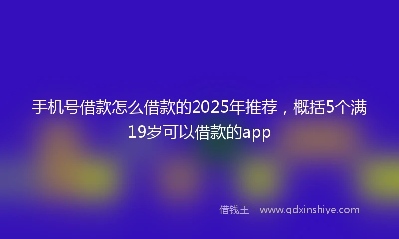 手机号借款怎么借款的2025年推荐，概括5个满19岁可以借款的app