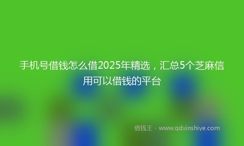 手机号借钱怎么借2025年精选，汇总5个芝麻信用可以借钱的平台