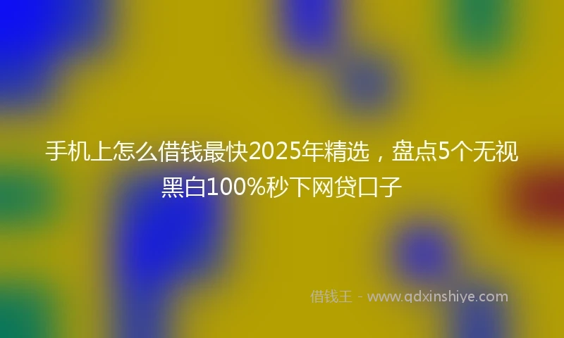 手机上怎么借钱最快2025年精选，盘点5个无视黑白100%秒下网贷口子