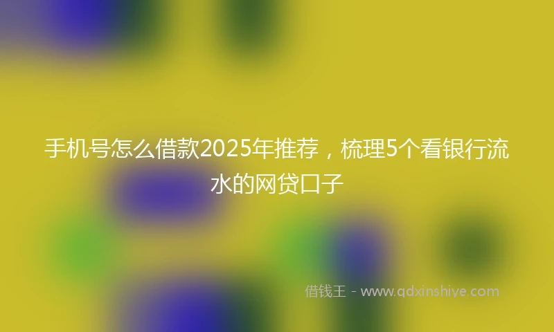 手机号怎么借款2025年推荐，梳理5个看银行流水的网贷口子
