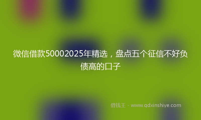 微信借款50002025年精选,盘点五个征信不好负债高的口子