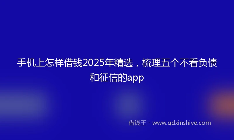 手机上怎样借钱2025年精选，梳理五个不看负债和征信的app