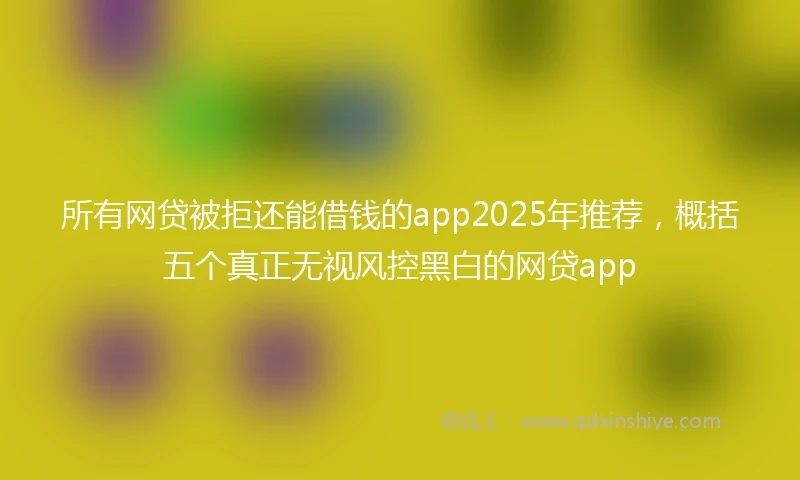 所有网贷被拒还能借钱的app2025年推荐,概括五个真正无视风控黑白的网贷app