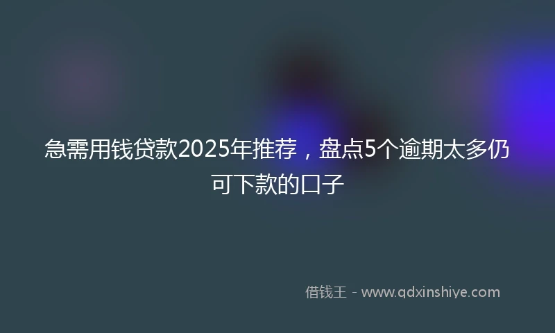 急需用钱贷款2025年推荐，盘点5个逾期太多仍可下款的口子