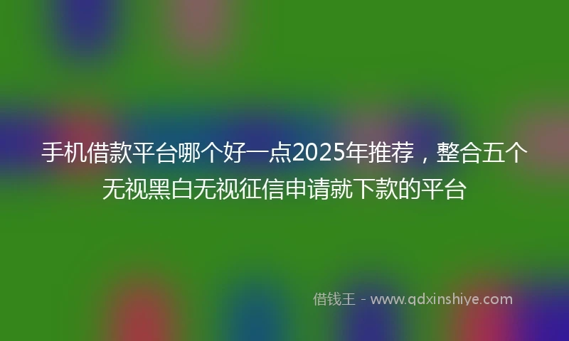 手机借款平台哪个好一点2025年推荐，整合五个无视黑白无视征信申请就下款的平台