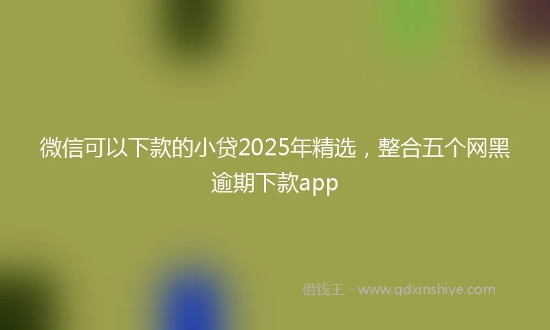 微信可以下款的小贷2025年精选，整合五个网黑逾期下款app