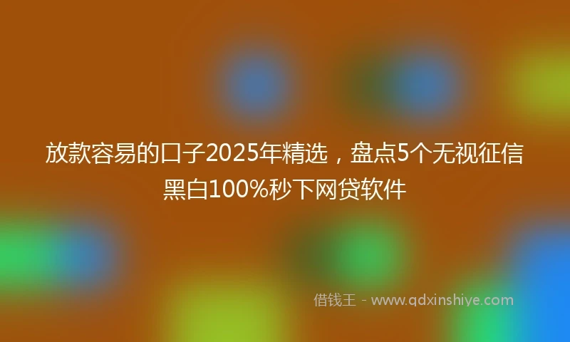 放款容易的口子2025年精选，盘点5个无视征信黑白100%秒下网贷软件