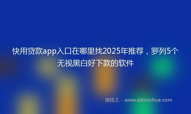 快用贷款app入口在哪里找2025年推荐，罗列5个无视黑白好下款的软件