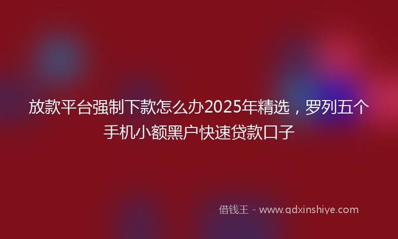 放款平台强制下款怎么办2025年精选，罗列五个手机小额黑户快速贷款口子