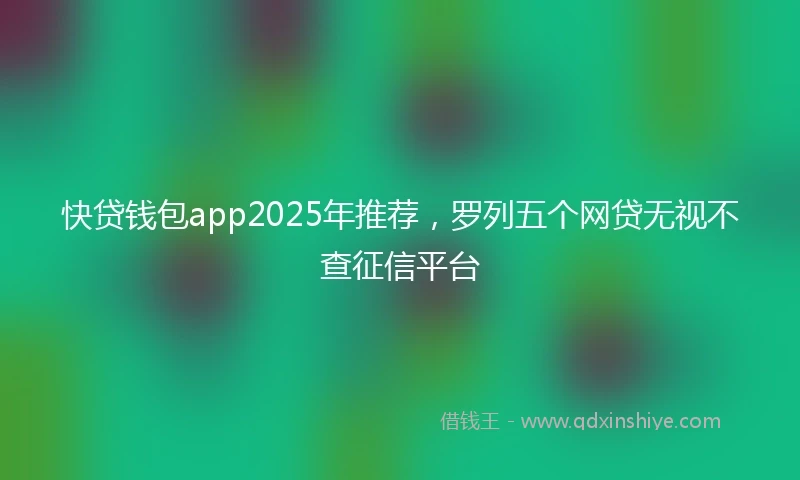 快贷钱包app2025年推荐，罗列五个网贷无视不查征信平台