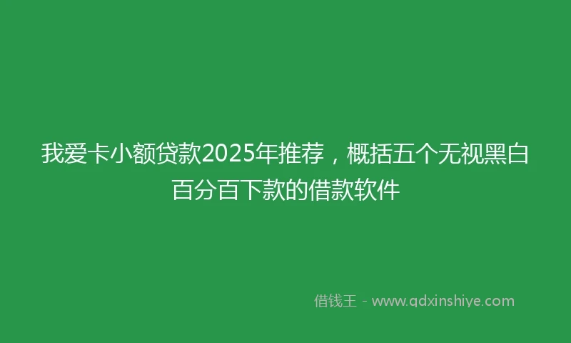 我爱卡小额贷款2025年推荐，概括五个无视黑白百分百下款的借款软件