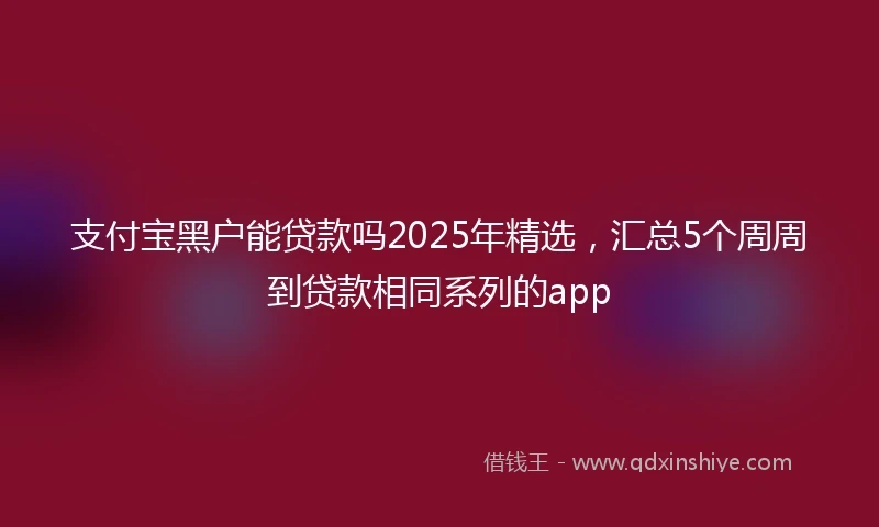 支付宝黑户能贷款吗2025年精选，汇总5个周周到贷款相同系列的app