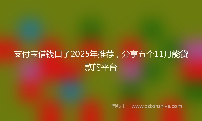 支付宝借钱口子2025年推荐，分享五个11月能贷款的平台