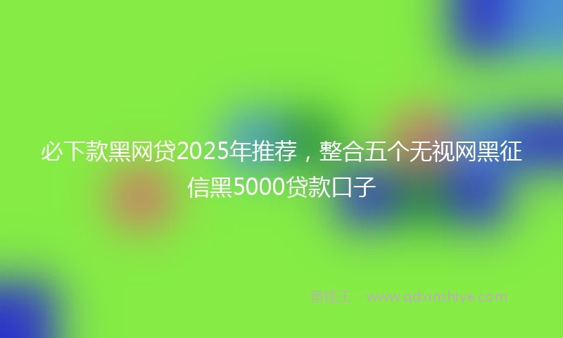 必下款黑网贷2025年推荐，整合五个无视网黑征信黑5000贷款口子
