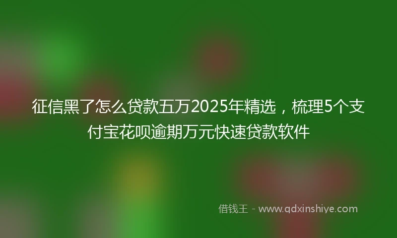 征信黑了怎么贷款五万2025年精选，梳理5个支付宝花呗逾期万元快速贷款软件