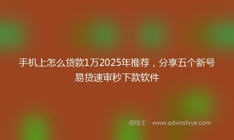 手机上怎么贷款1万2025年推荐，分享五个新号易贷速审秒下款软件